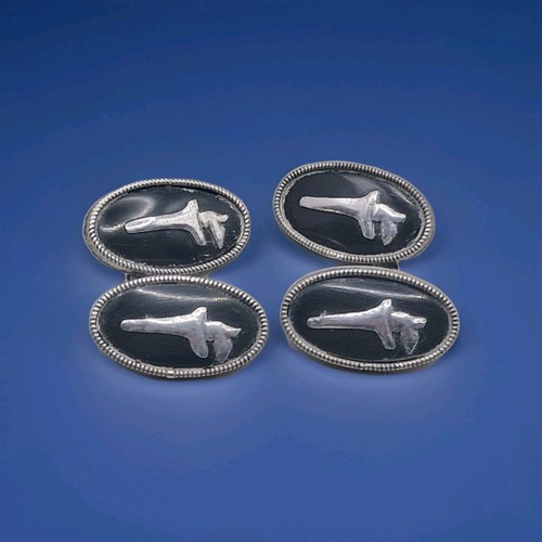 Antique silver chain cufflinks - antique,