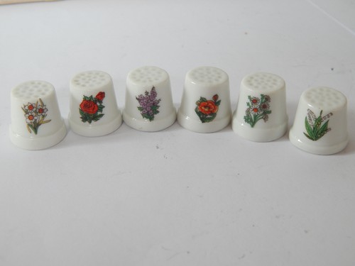 Vintage porcelain thimbles set - porcelain,