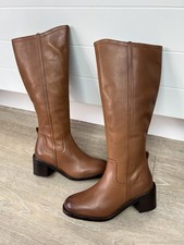 NEW MOSHULU TAN HEPWORTH LONG LEATHER BOOTS, UK 5/38