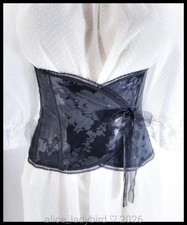Floral satin vintage corset - floral,