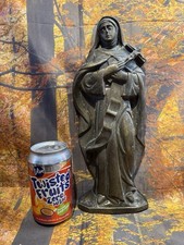 Our Lady, holy Mary Religious Statue shrine grave cast stone 12" cast flat back 