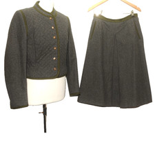 GREAT VINTGE RESI HAMMERER AUSTRIAN SKIRT LODEN SUIT 10 UK 42 EU GREY