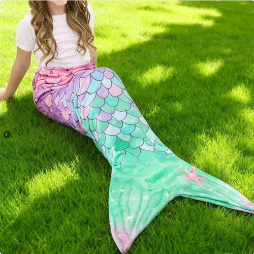 Mermaid tail flannel blanket - mermaid,