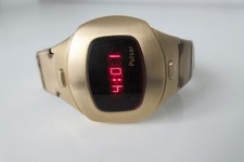 Men's Gold  1976 Pulsar P-4 Executive digital Time computer QUARTZ LED Watch.