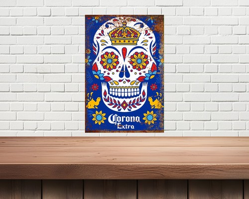 Corona extra skull metal sign