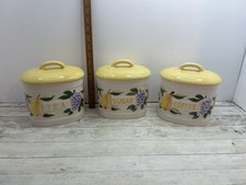 Empire Ware Tea Coffee Sugar Pots 14”x9”Inches Yellow And White Vintage Pottery