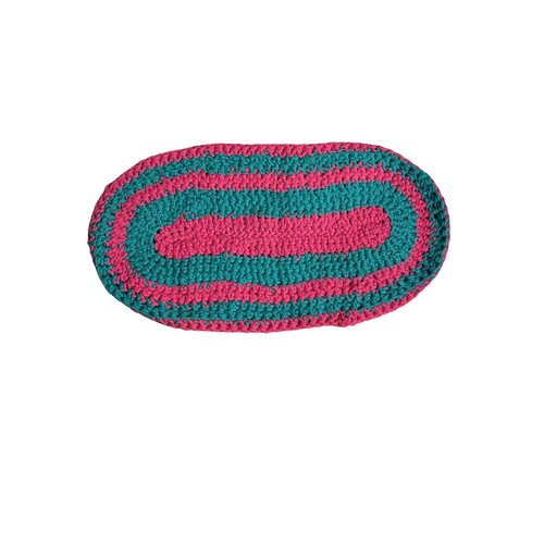 Handmade crochet oval - crochet, pink