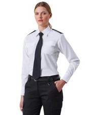 Womens Pilot Shirt Ladies Long Sleeve Blouse Police Security Workwear Uniform