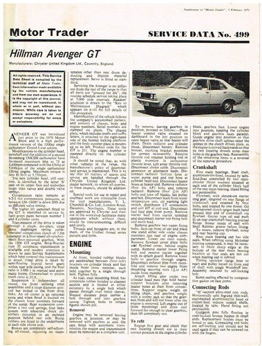 Hillman avenger saloon 1971 - hillman,