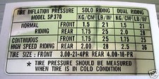 SUZUKI SP370 TYRE PRESSURE