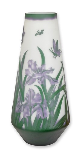 Galle style glass vase - glass,