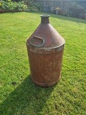 Vintage OIL DRUM/ Can/ Urn. fuel.  holds liquid. Steel with with Handles. VGC 