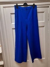 Ladies Sosandar Cobalt Blue Regular Wide Leg Trousers Size 10R