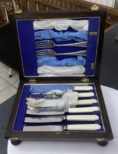 Richardson Steel Steel 20cm Celluloid  Dinner Knives old English Forks Cutlery