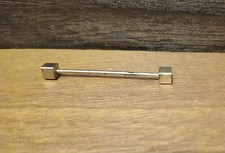 Silver Tone Collar Bar Cube Ends Vintage Square Barbell Style