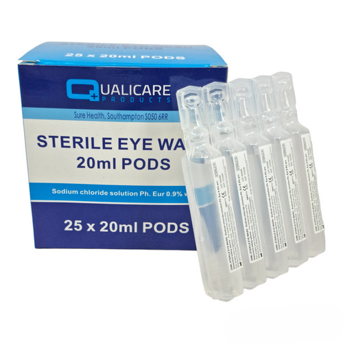 Sterile saline 20ml pods - saline, eye