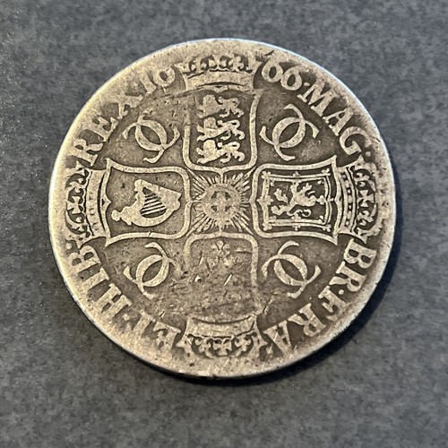 Charles silver 1666 crown - ii,