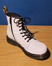 DM's Dr Martens Boots 1460 J White Leather Rare Zip-Up Lace UK 3 EU36 Woman Kids