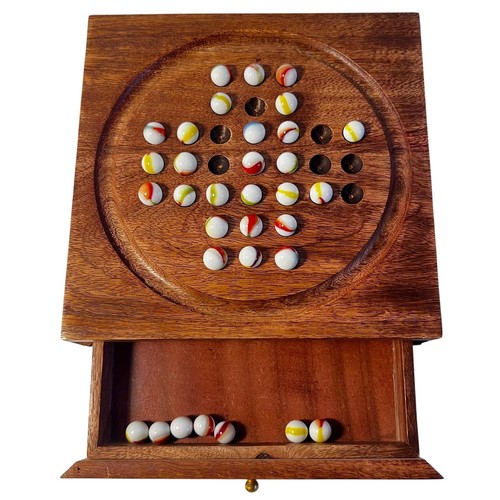 Wooden solitaire with old - with,