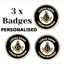 3 x Personalised Masonic Crest