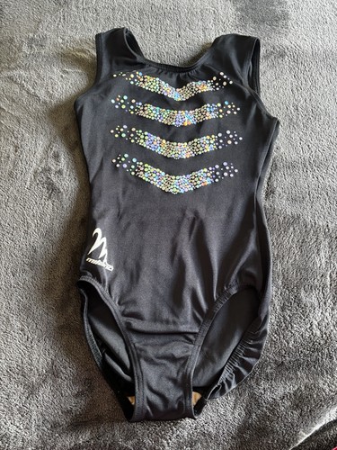 Girls black milano leotard age - black,