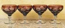 AJKA MARSALA GRAPE CASED CUT TO CLEAR CHAMPAGNE SAUCER Set of 4