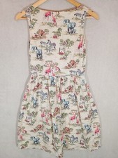 Cath Kidston London Dress Womens Animal Safari Zoo Cotton 8 Giraffe Elephant