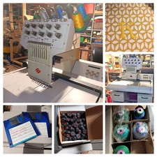 Industrial single head Melco Embroidery Machine 00633401 1994 with accessories