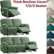 Jacquard Recliner Chair Covers 1/2/3 Seater Thick Arm Sofa Slip Covers Removable