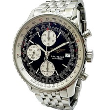 BREITLING WATCH OLD NAVITIMER CHRONOGRAPH DATE AUTOMATIC BLACK DIAL A13322 MEN'S