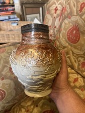 Rare C1800 Mortlake Pottery Jug With Hunting Scene Damaged 7” High