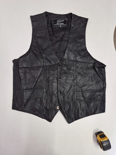 Vintage leather waistcoat - , 44"