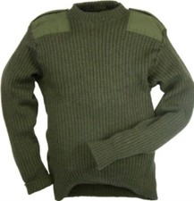 British Army Round Neck Green Olive Commando Jumper