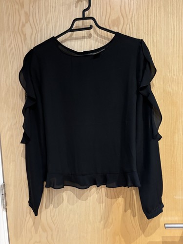 Black frill ruffle - ruffle, vintage