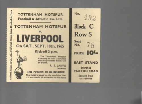Used ticket tottenham v - ticket,