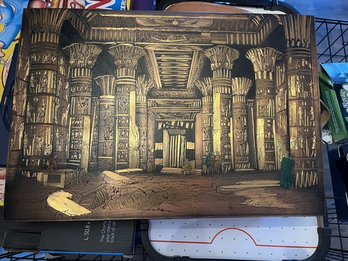 Vintage copper egyptian temple - copper,