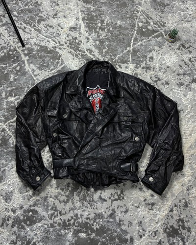 Vintage police leather jacket - vintage,