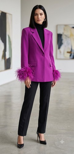 Zara purple feather - feather, cuff