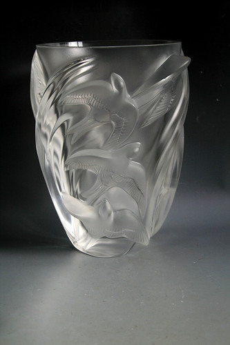 Lalique martinets glass vase - lalique,