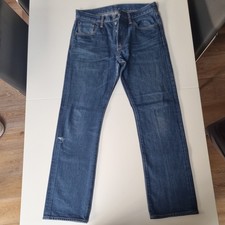 LEVI'S 501 Mens Jeans Blue Regular Straight Denim Medium W30 L30 Classic Button