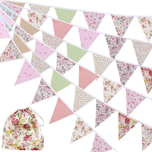 Cotton pennant bunting floral - cotton,