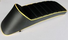 LAMBRETTA RACE SEAT IN BLACK WITH YELLOW PIPING FREE POST