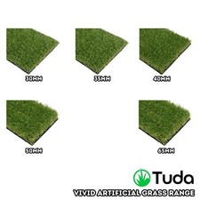 Vivid Artificial Grass Range 30-65mm High Quality Fake Lawn Realistic Astro Turf