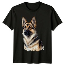 German Shepherd Dog Watercolor Art Portrait Pet Animal Lover T-Shirt