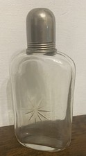 Vintage Glass Hip Flask With