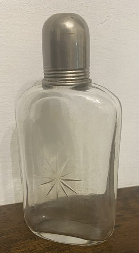 Vintage glass hip - flask, with