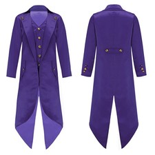 UK Kids Boys Halloween Costume Vintage Tailcoat Jacket Frock Coat Dress Up Party