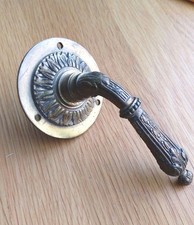 Vintage Brass Lever Door Handle Old French Rococo Baroque 