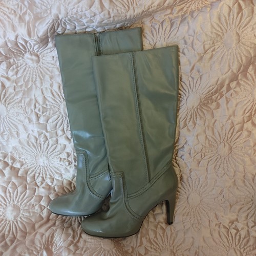 Ladies grey leather lotus - leather,
