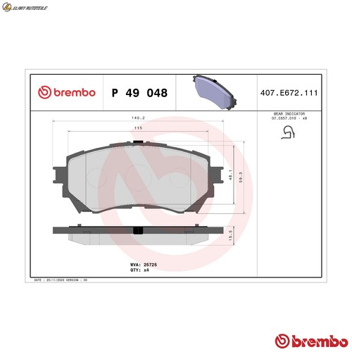 Brake pad set disc - brake, 49